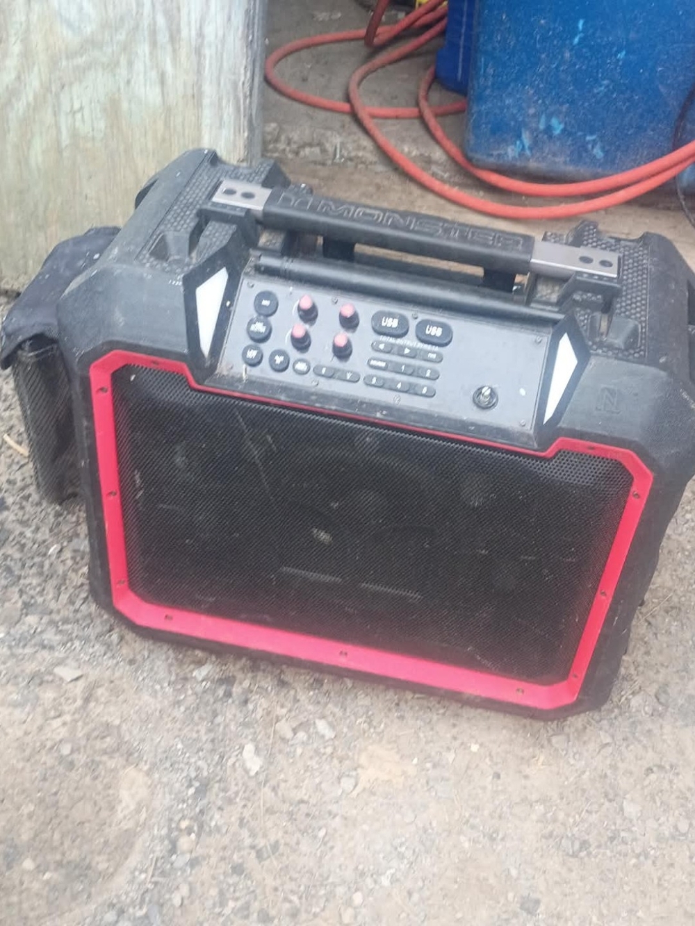 Rugged Portable Bluetooth Speaker with Red Trim